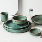 Japanese Green Color Retro Handmade Ceramic Plate