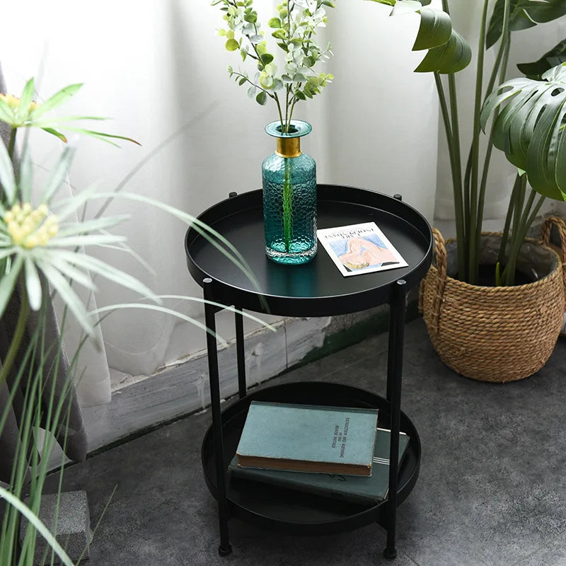 Simple Iron Double Layer Small Coffee Table