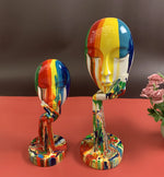 Creative Painted Colorful Woman Face Statues