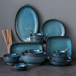 Blue Glazed Tableware Set