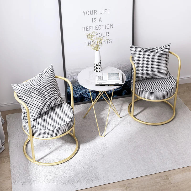 Unique Back Support Chairs with Gold Legs